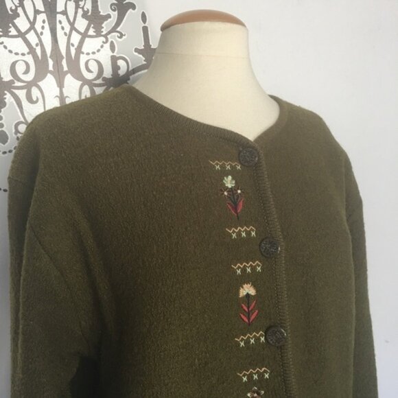 Vintage wool cardiganjacket sweater Sz M - Picture 5 of 6